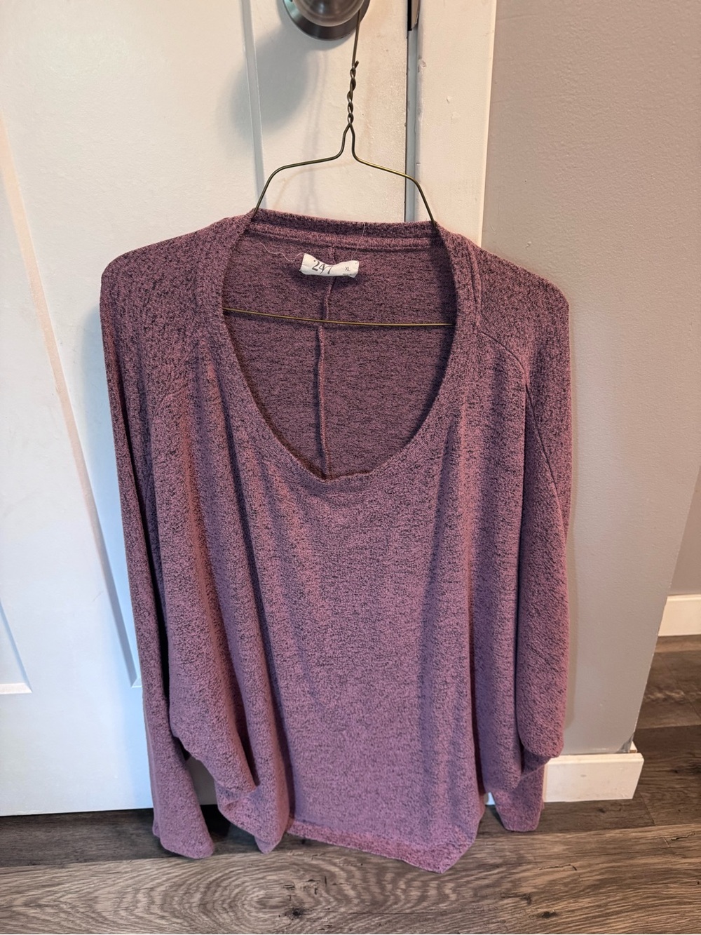 Soft Scoop Neck Lavender Heather Pullover Hoodie